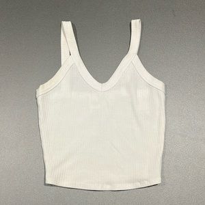 White Cropped Tank Top